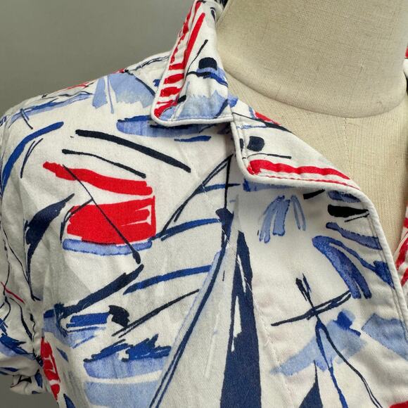 Lauren Ralph Lauren sailboat cotton short sleeve top/shorts pajama set Medium - Picture 8 of 15